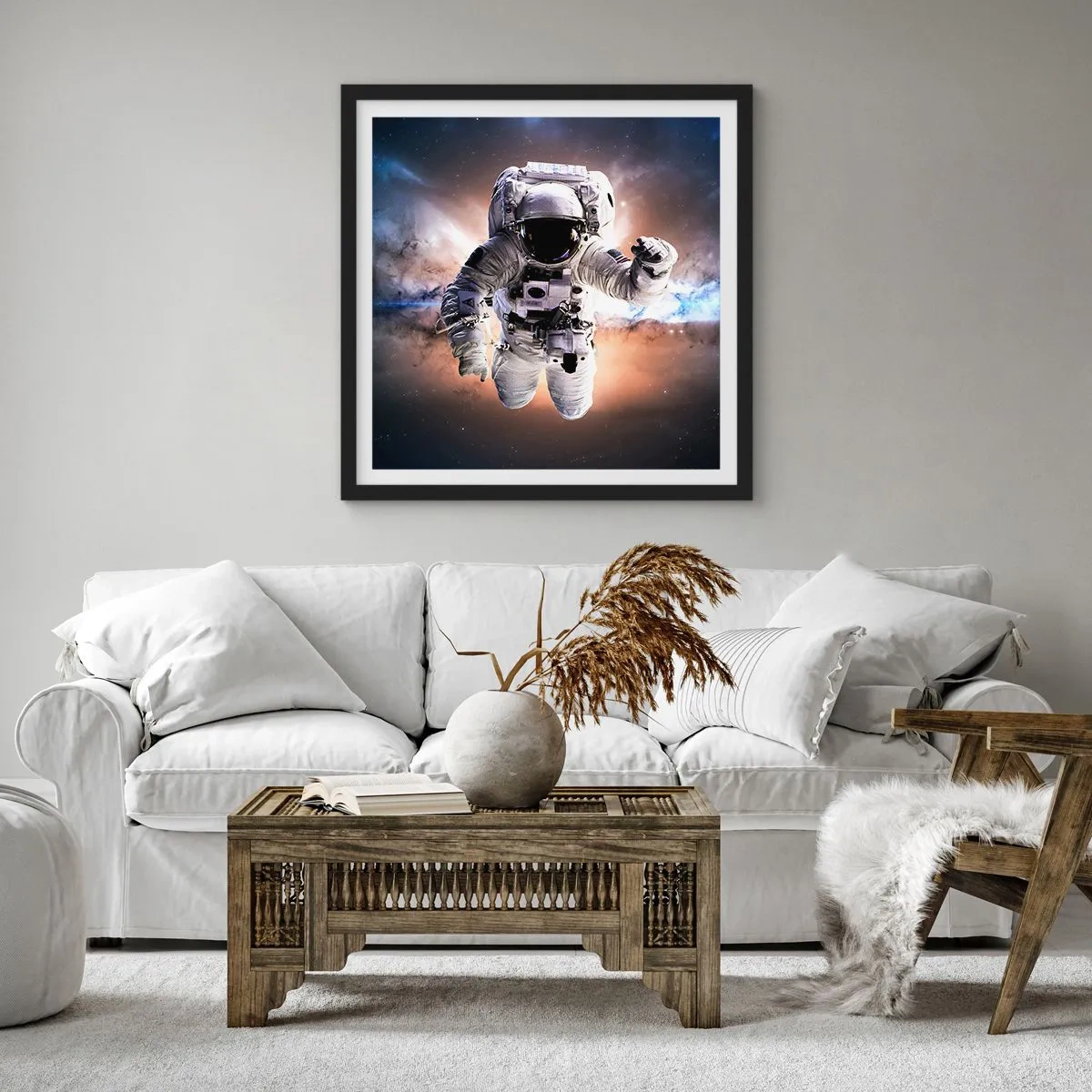 Plagát v čiernom ráme - Pozdravy z vesmíru - 60x60 cm