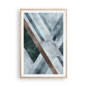 Plagát v ráme zo svetlého duba - Sofistikovaná elegancia geometrie - 61x91 cm