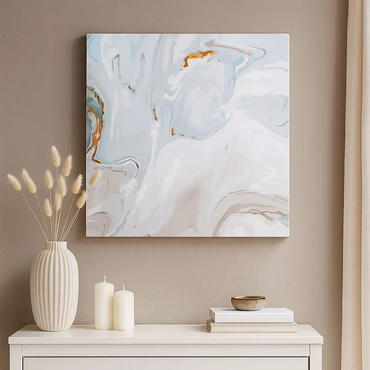 Obraz na plátne - Povznesená biela - 30x30 cm