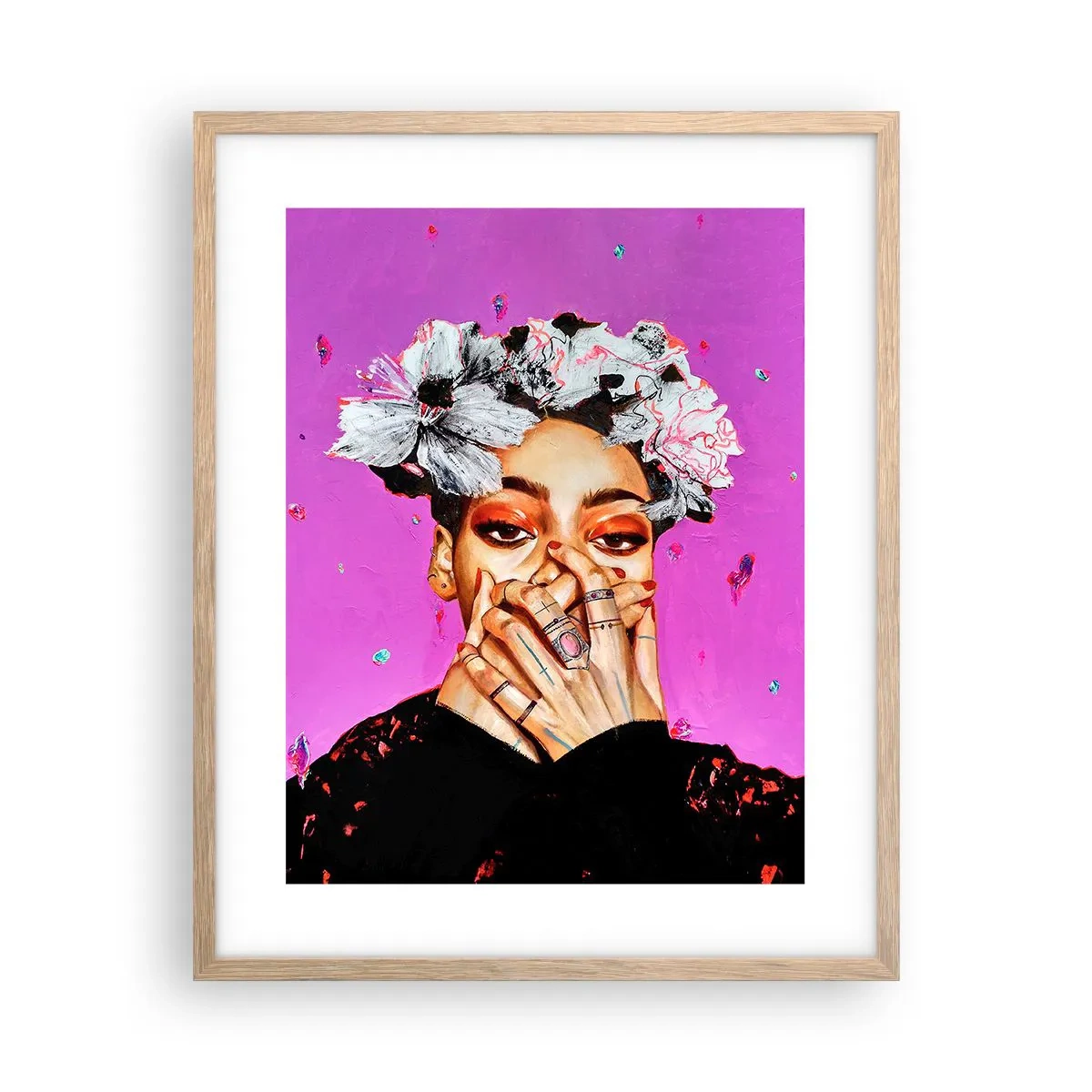 Plagát v ráme zo svetlého duba - Trochu bláznivá - 40x50 cm