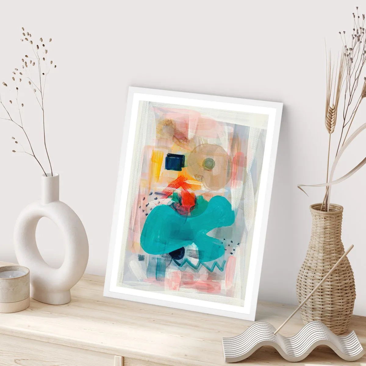 Plagát v bielom ráme - Farebná hra - 30x40 cm