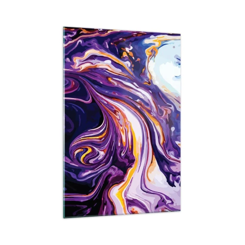 Obraz na skle - Záhyb priestoru vo fialovej - 70x100 cm