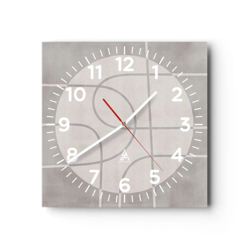 Nástenné hodiny - Kruhovo a priamo - 40x40 cm
