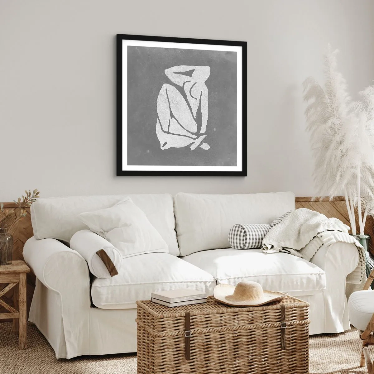 Plagát v čiernom ráme - V zádumčivosti - 50x50 cm