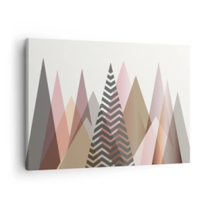Obraz na plátne - Farebné geometrické hory v pastelových odtieňoch - 70x50cm - Pyramidálny pohľad - Moderná nástenná dekorácia do obývacej izby a spálne ARTTOR
