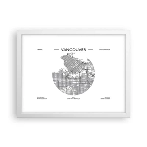 Plagát v bielom ráme - Anatómia Vancouveru - 40x30 cm