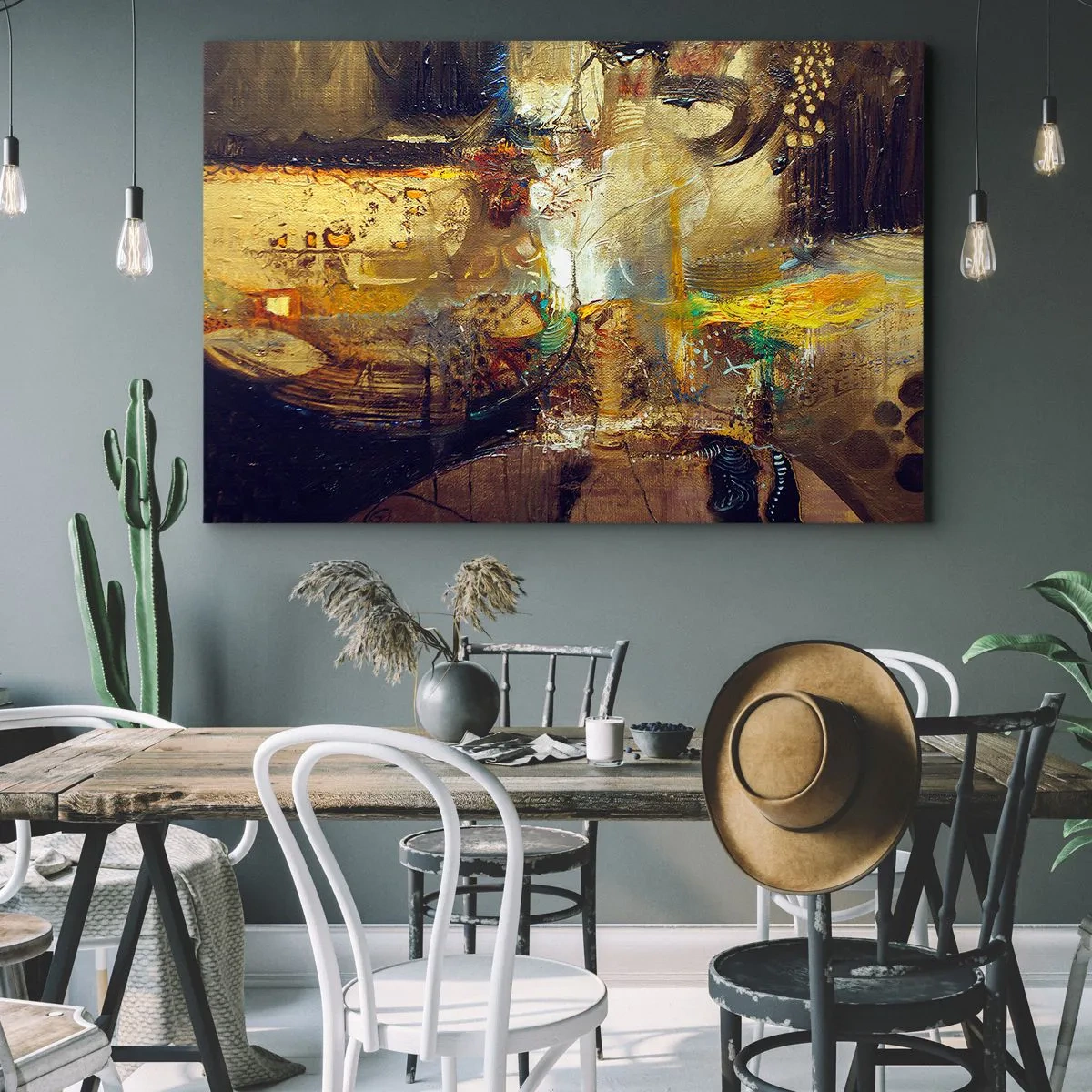 Obraz na plátne - Abstraktné zátišie v teplých farbách - 70x50cm - Zima, teplejšie, horúco - Moderná nástenná dekorácia do obývacej izby a spálne ARTTOR
