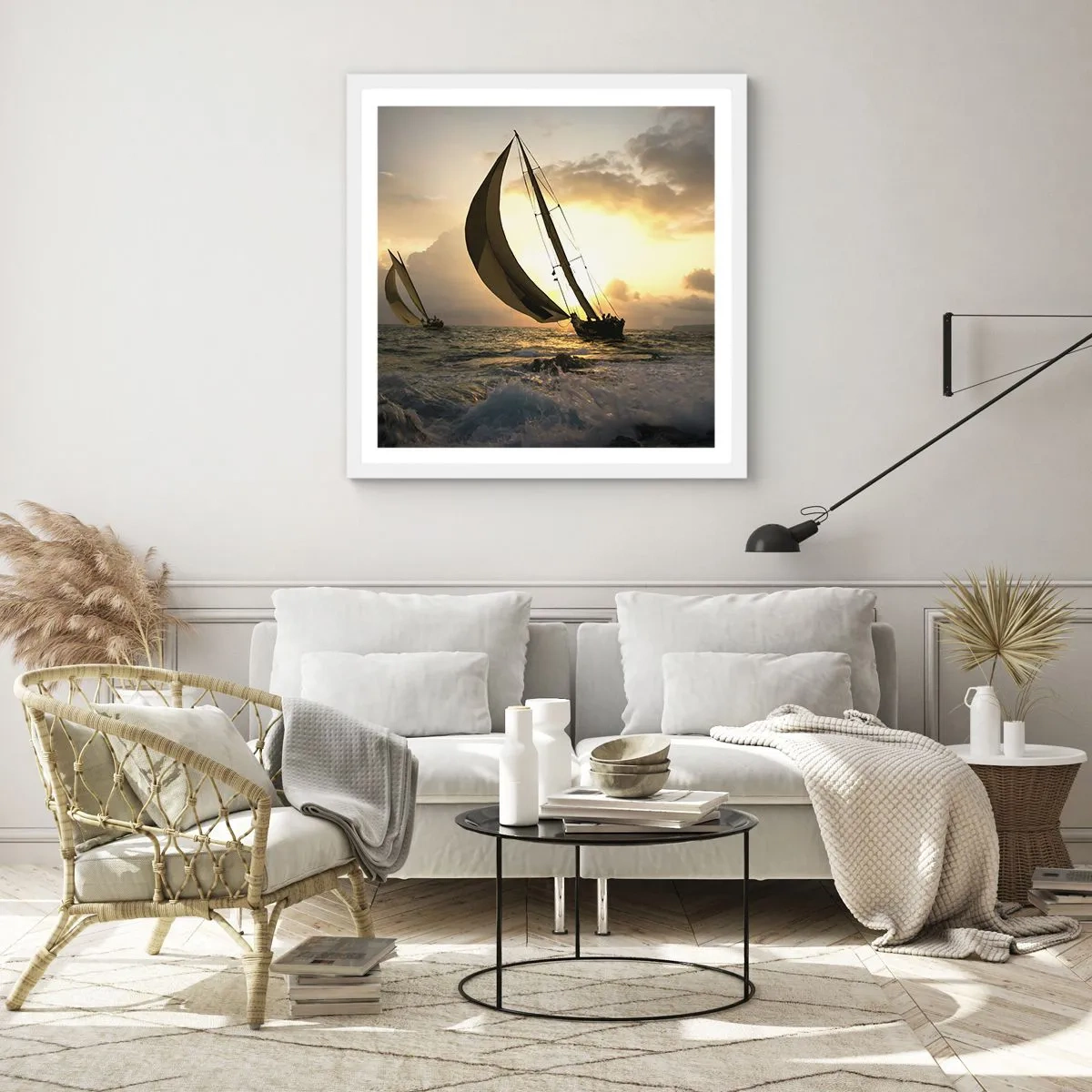 Plagát v bielom ráme - S vetrom a proti vetru - 50x50 cm