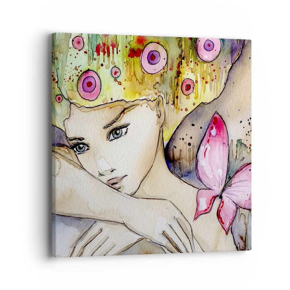 Obraz na plátne - Motýlia princezná - 40x40 cm