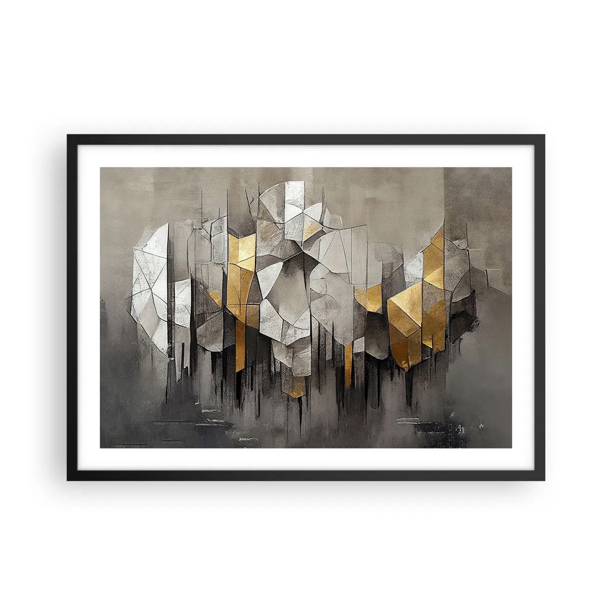Plagát v čiernom ráme - Kompozícia z ľadu a svetla - 70x50 cm