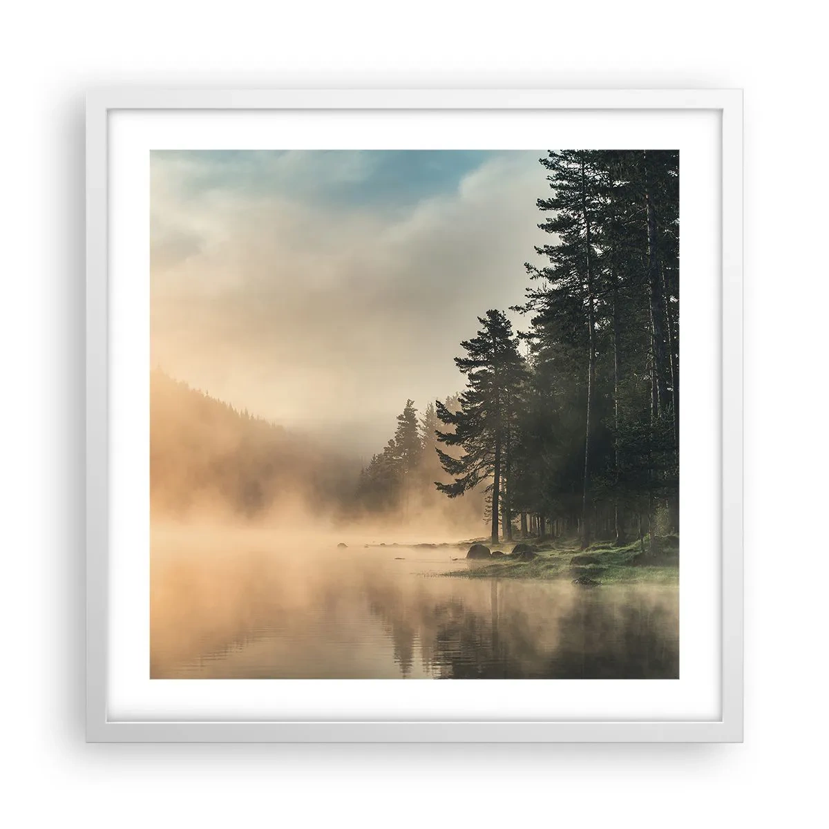 Plagát v bielom ráme - Zrodenie dňa - 50x50 cm