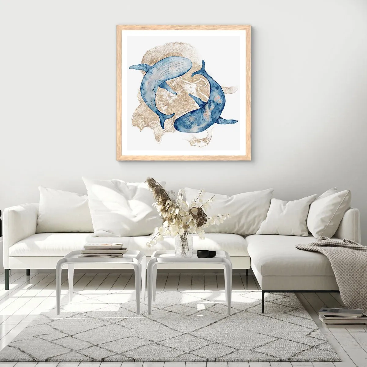 Plagát v ráme zo svetlého duba - Priateľstvo alebo láska? - 50x50 cm