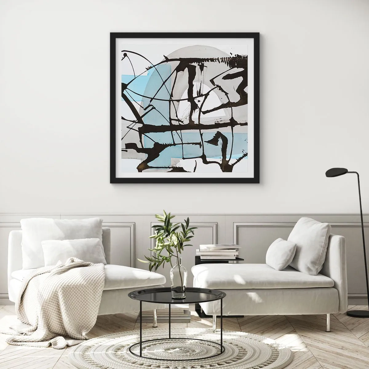 Plagát v čiernom ráme - Aj napriek tomu modrý - 60x60 cm