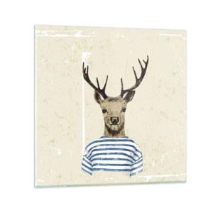 Obraz na skle - Pretože mám rád pruhované košele! - 60x60 cm