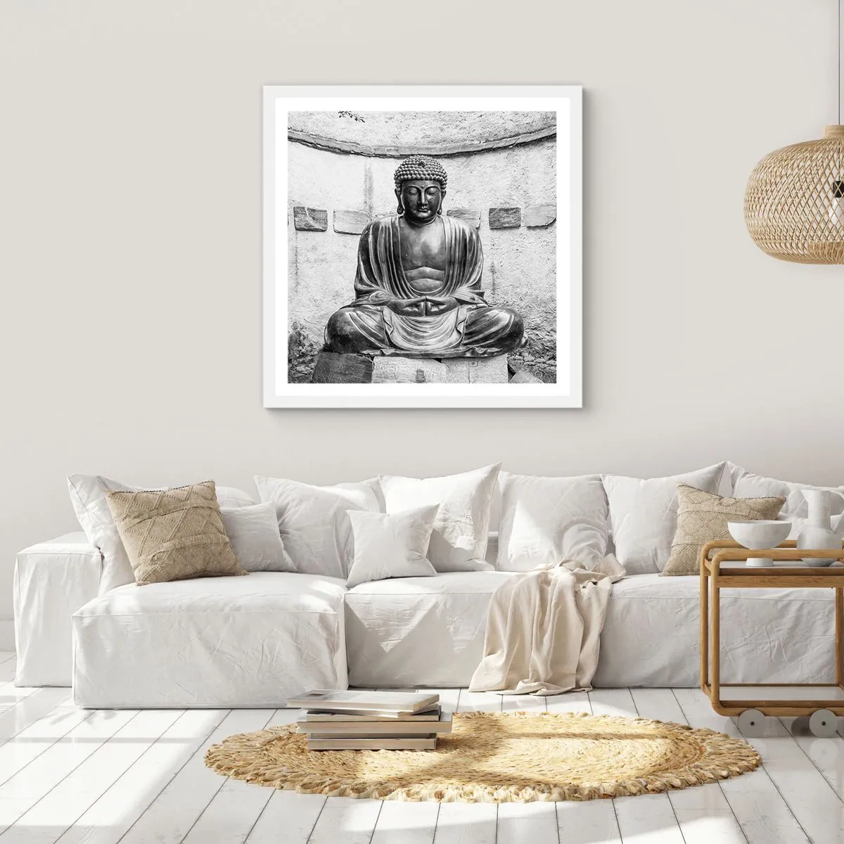 Plagát v bielom ráme - Pri zdroji pokoja - 60x60 cm