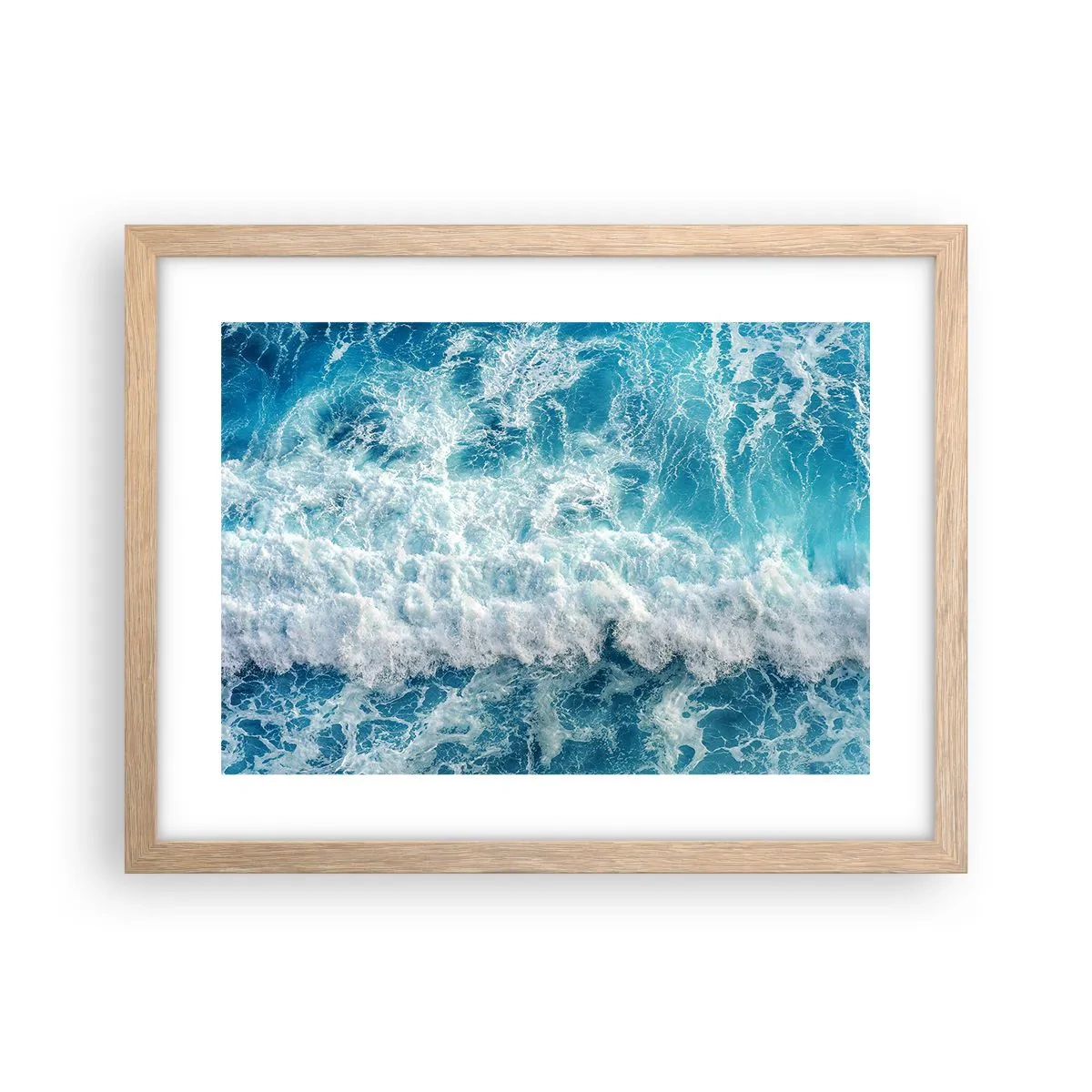 Plagát v ráme zo svetlého duba - Radostne a skákavo - 40x30 cm