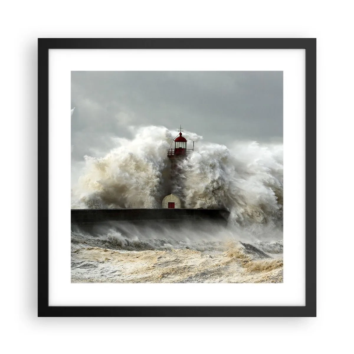 Plagát v čiernom ráme - Hnev oceánu - 40x40 cm