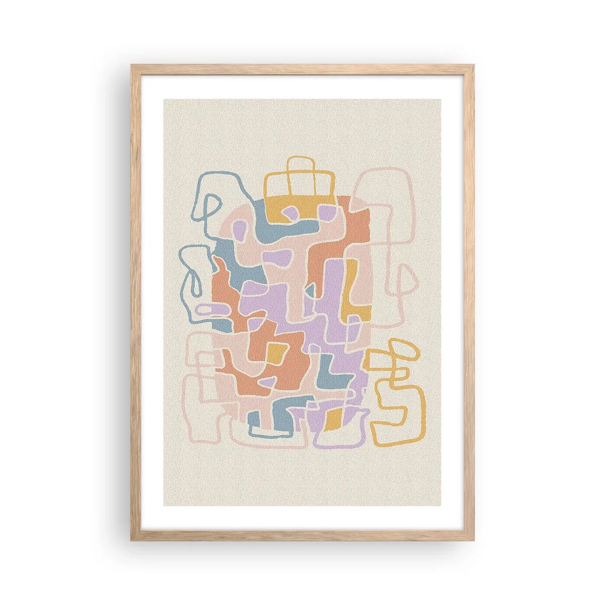 Plagát v ráme zo svetlého duba - Labyrint – veselé dobrodružstvo - 50x70 cm