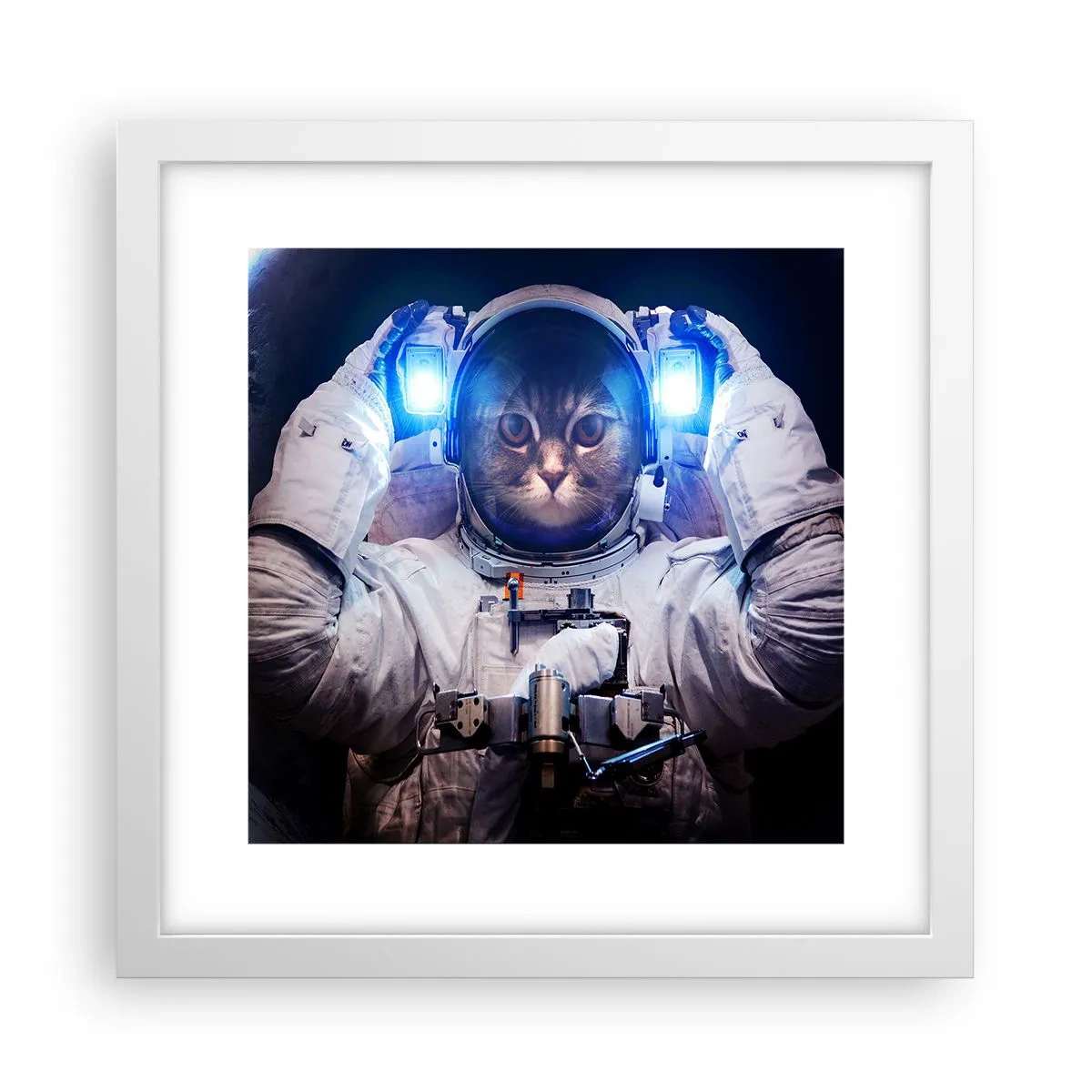 Plagát v bielom ráme - Houston, máte problém - 30x30 cm