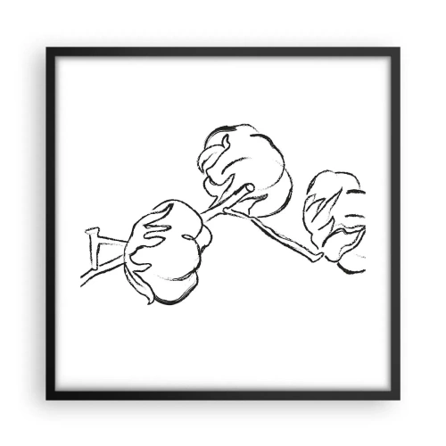 Plagát v čiernom ráme - Bavlnené páperie - 50x50 cm