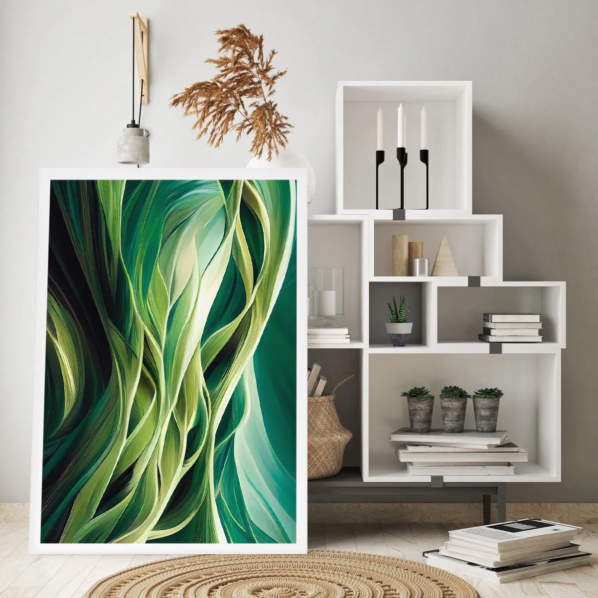 Plagát - Abstraktná hra na zelenú - 61x91 cm