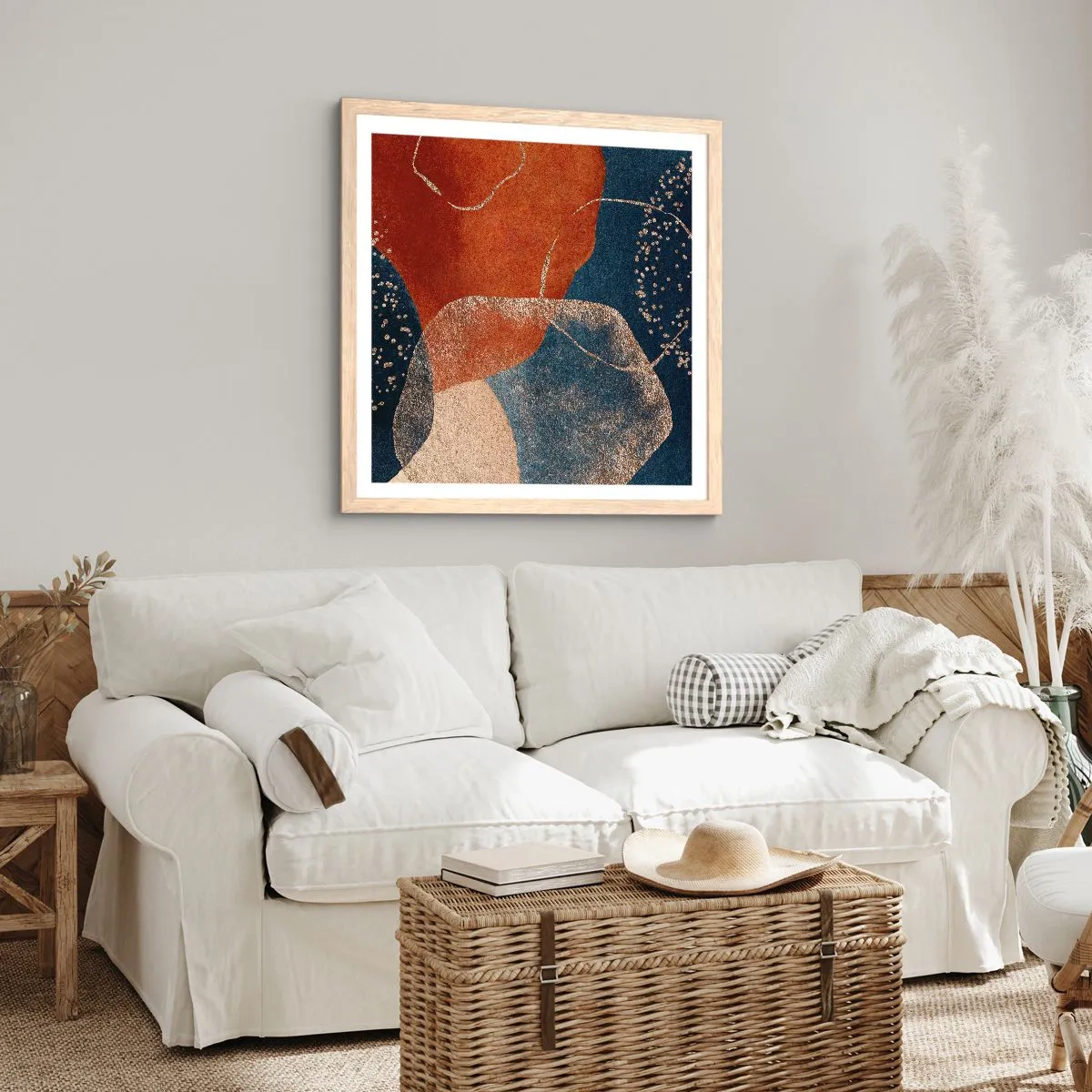 Plagát v ráme zo svetlého duba - Ľahkosť bytia - 40x40 cm