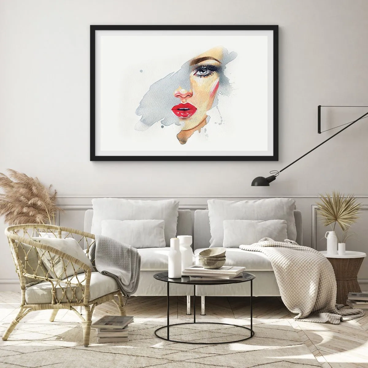 Plagát v čiernom ráme - Odraz v kvapke vody - 100x70 cm