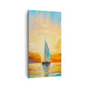 Obraz na plátne - Plavba v zlate - 65x120 cm