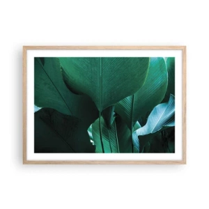 Plagát v ráme zo svetlého duba - Obrátené k svetlu - 70x50 cm
