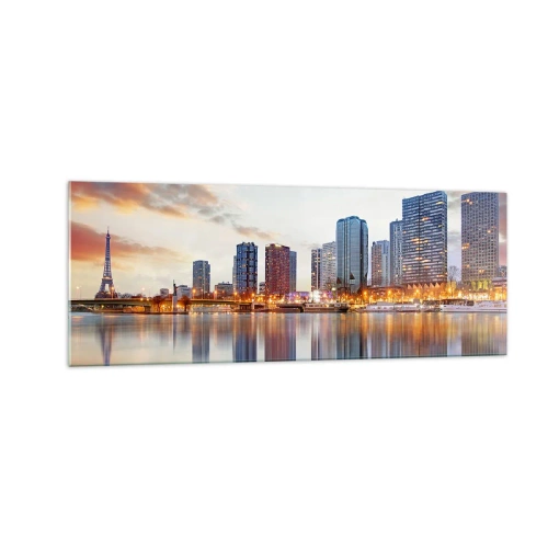 Obraz na skle - Monumentálny pokoj Paríža - 140x50 cm