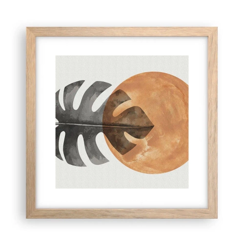 Plagát v ráme zo svetlého duba - Vždy slnko - 30x30 cm