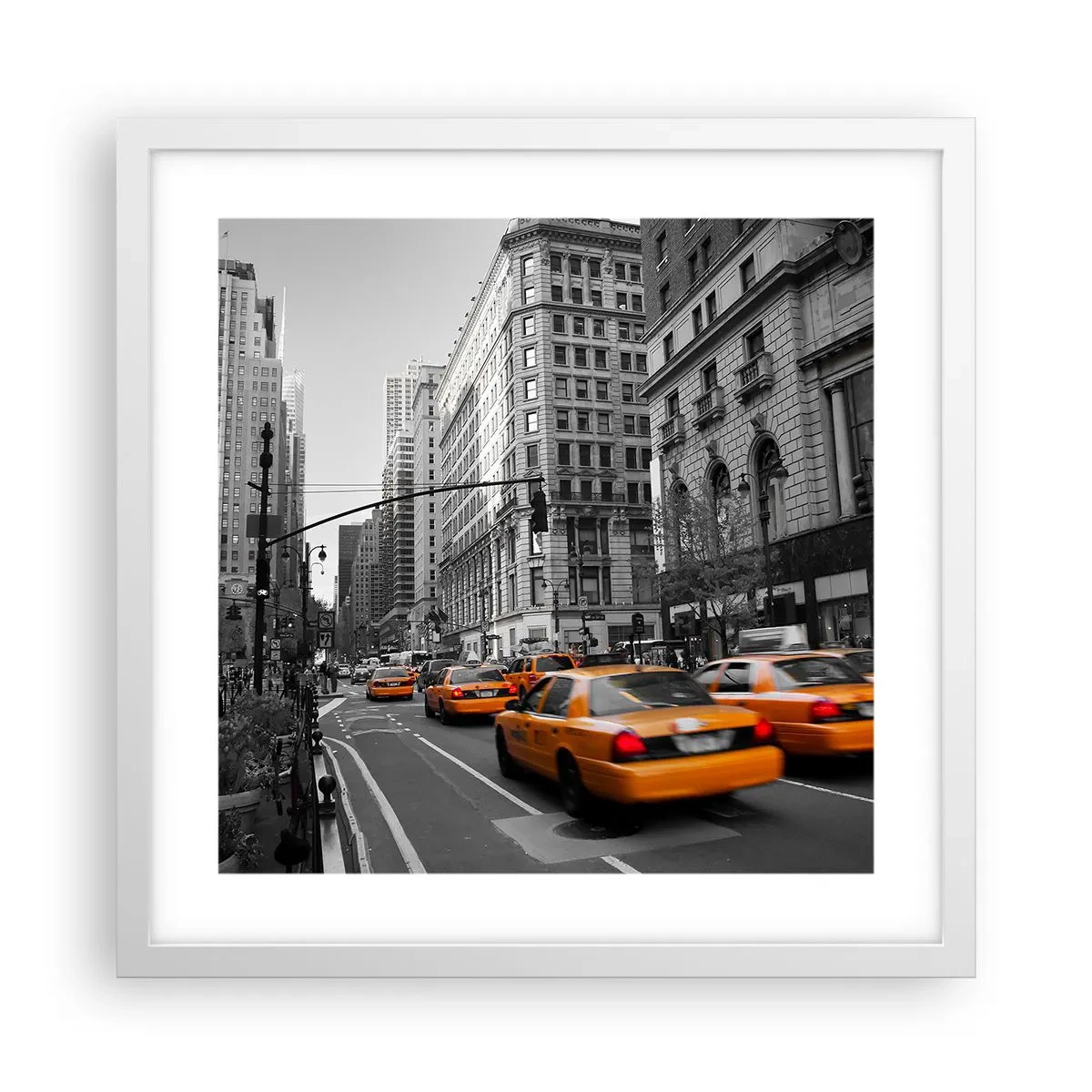 Plagát v bielom ráme - Slnko veľkomesta - 40x40 cm
