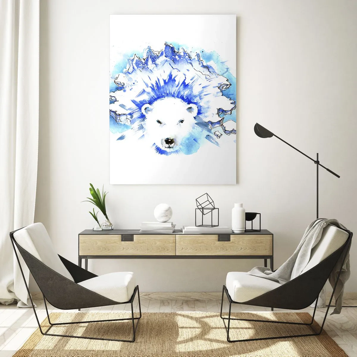Obraz na skle - Kráľ Arktídy s ľadovou korunou - 70x100 cm