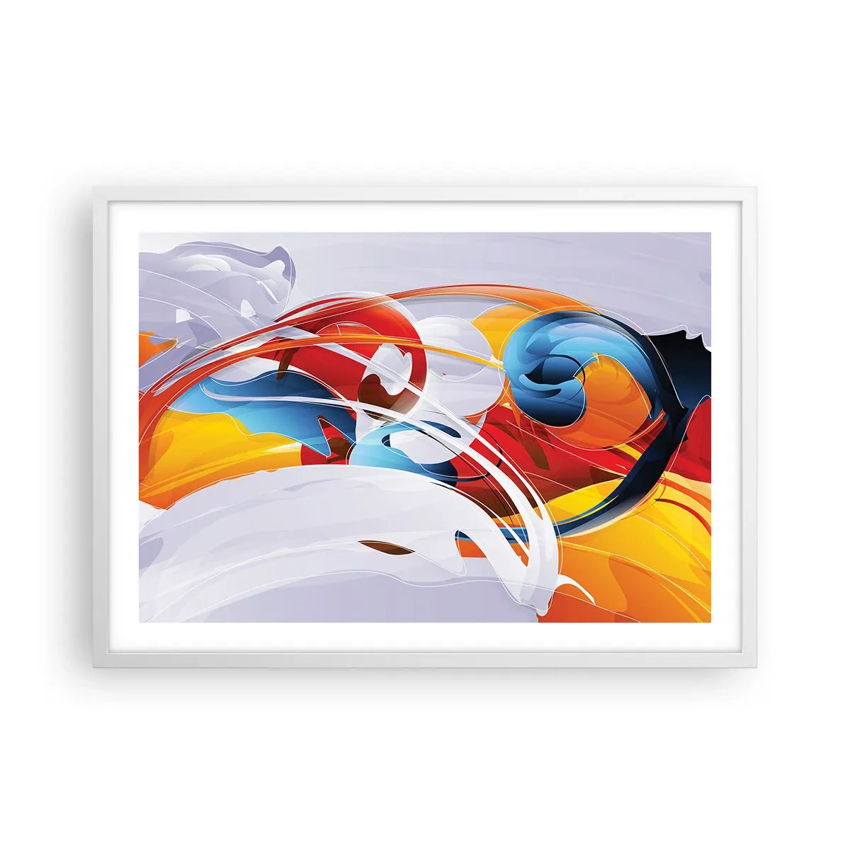 Plagát v bielom ráme - Tanec živlov - 70x50 cm