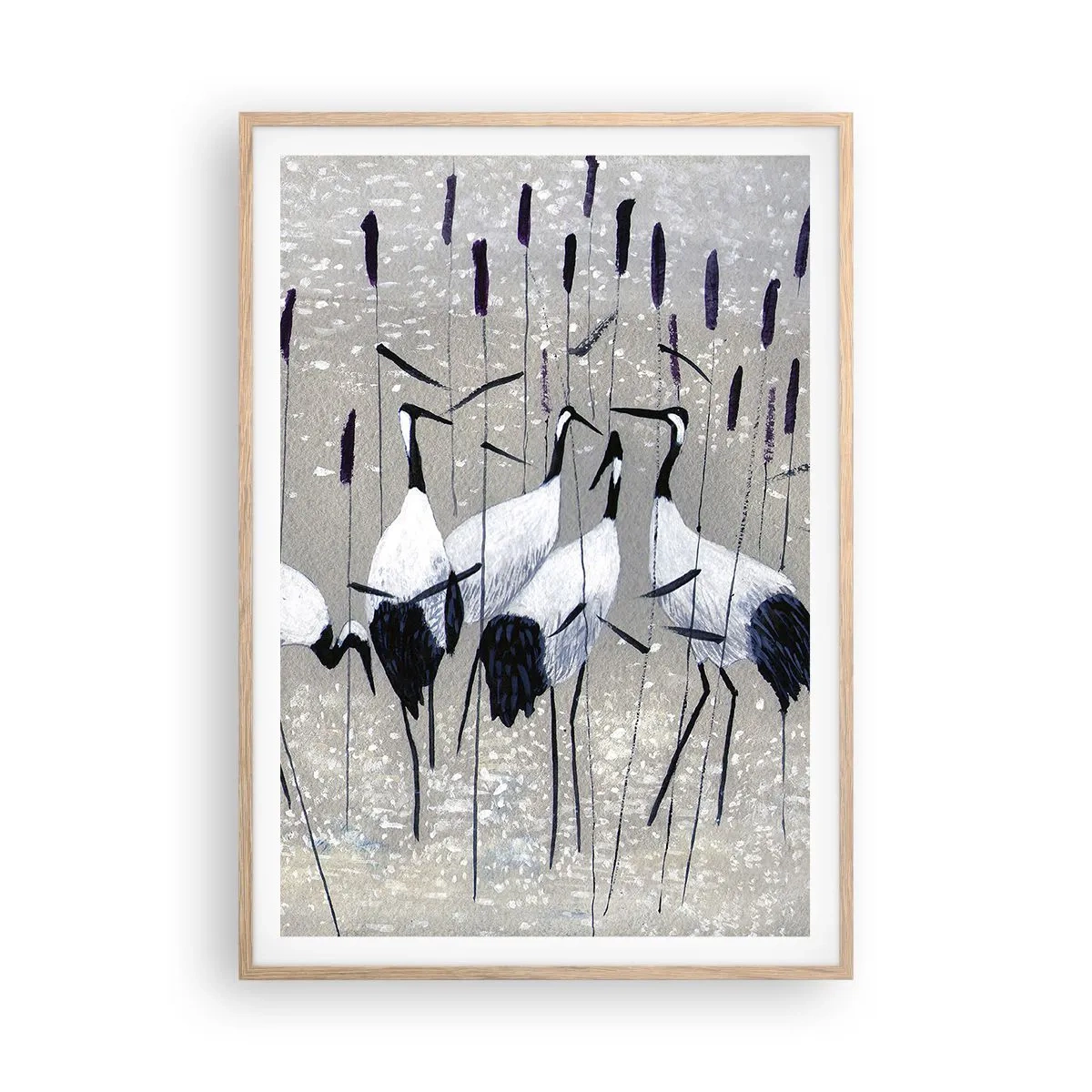 Plagát v ráme zo svetlého duba - Medzi svojimi - 70x100 cm