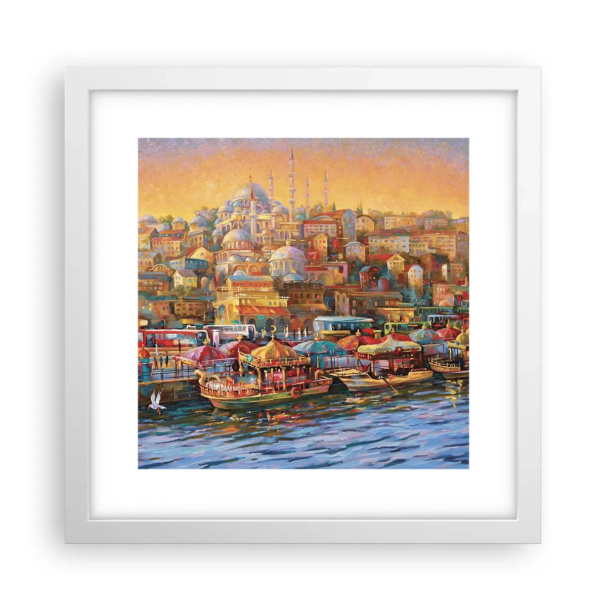 Plagát v bielom ráme - Istanbulský príbeh - 30x30 cm