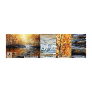 Vzorka samolepiacej fototapety Deluxe Sticker - Zlatý potok - Krajina, Horský potok, les - 100x30 cm