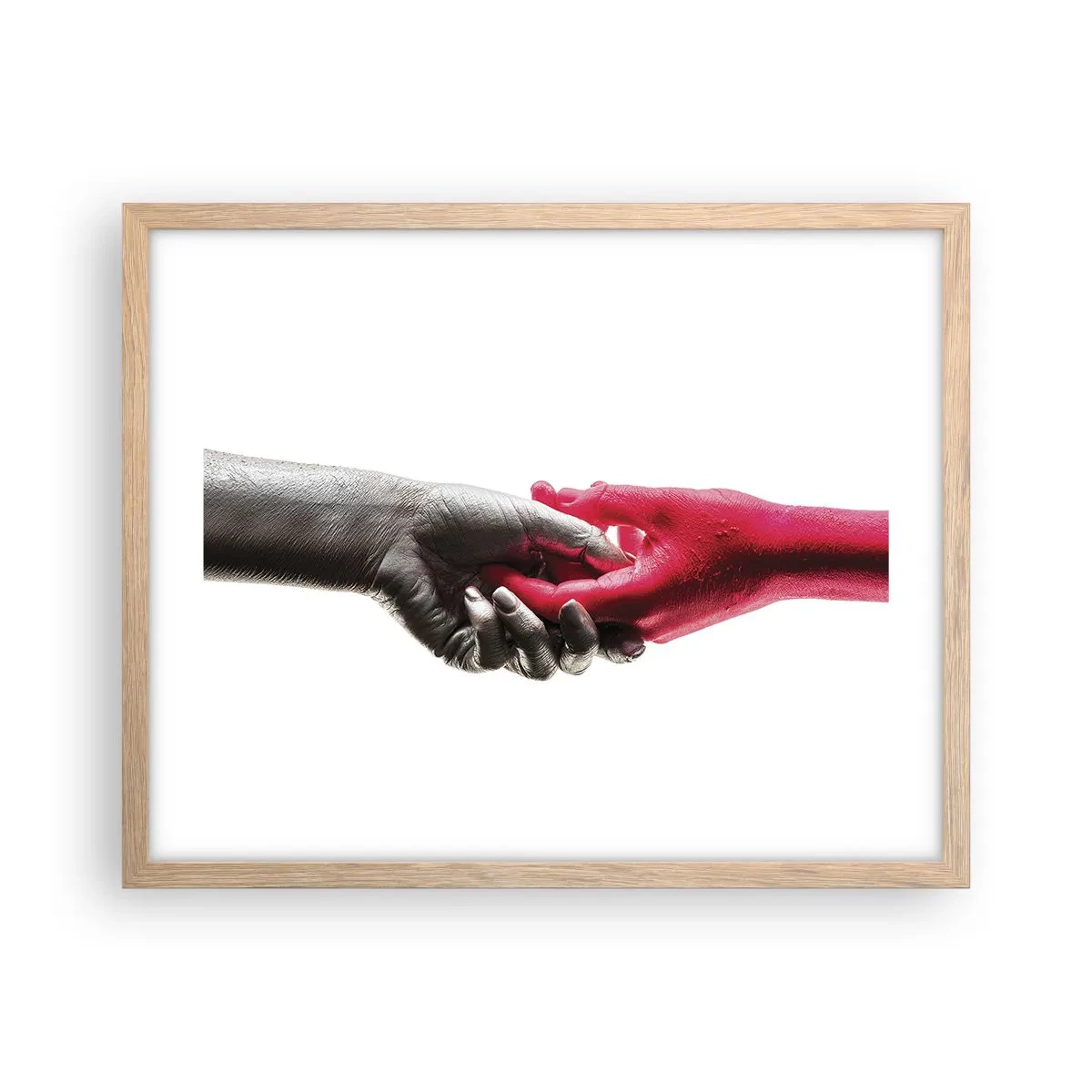 Plagát v ráme zo svetlého duba - Spolu aj keď sme odlišní - 50x40 cm