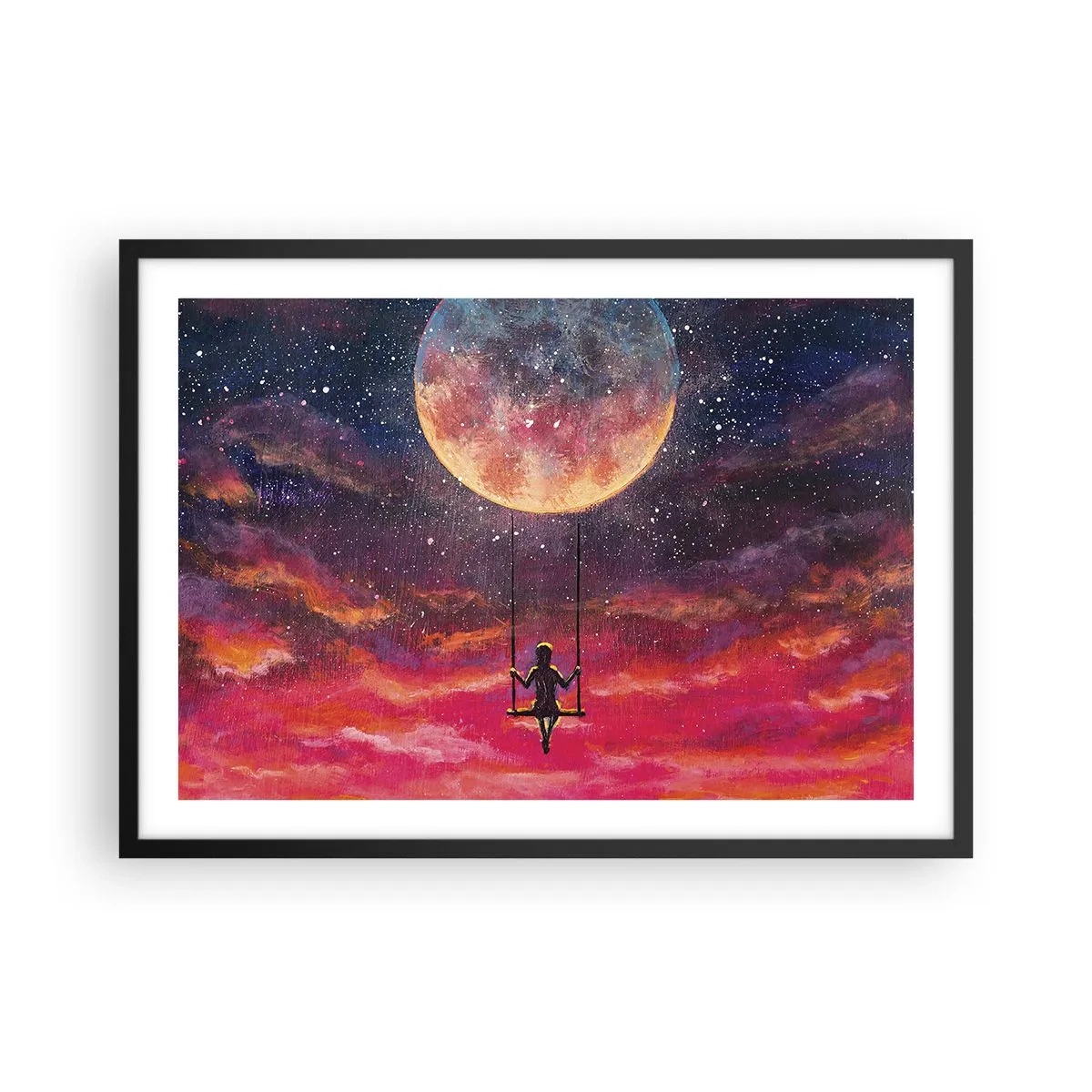 Plagát v čiernom ráme - Stavať si vzdušné zámky - 70x50 cm