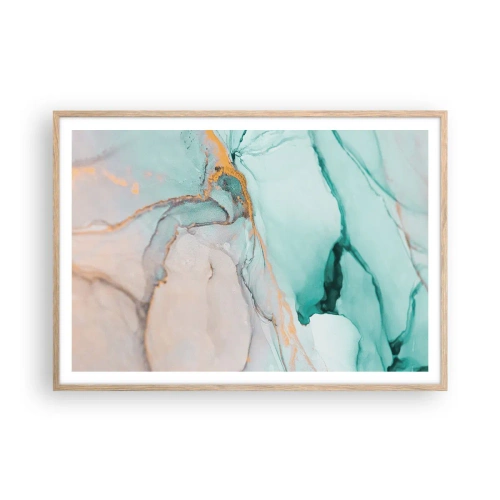 Plagát v ráme zo svetlého duba - Tanec tvarov a farieb - 100x70 cm