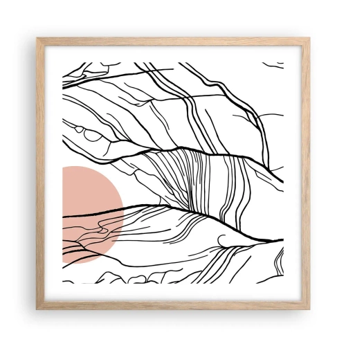 Plagát v ráme zo svetlého duba - V sieti vetvičiek - 50x50 cm