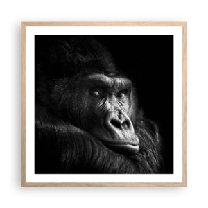 Plagát v ráme zo svetlého duba - Na čo sa tak pozeráš? - 60x60 cm