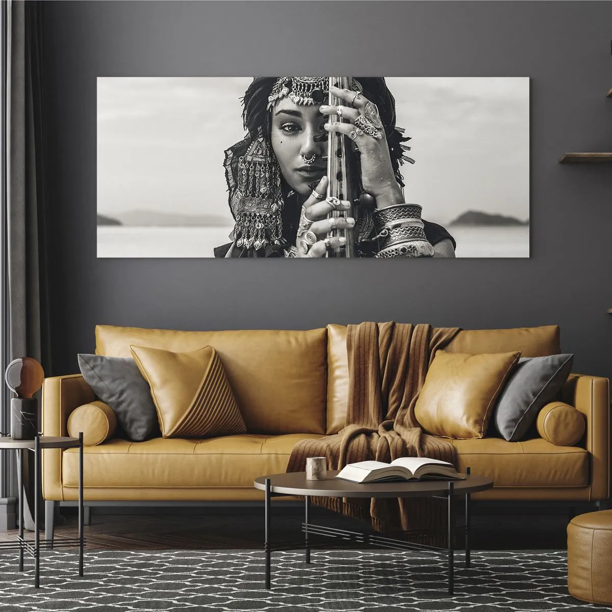 Obraz na skle - Samotná hudba orientu - 100x40 cm