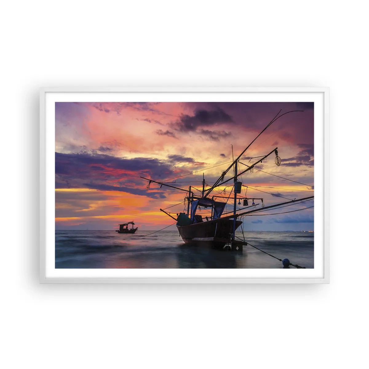 Plagát v bielom ráme - Exotický večer - 91x61 cm