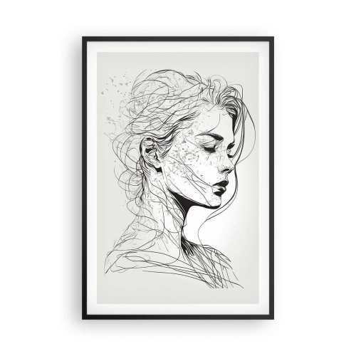 Plagát v čiernom ráme - Portrét v zamyslení - 61x91 cm