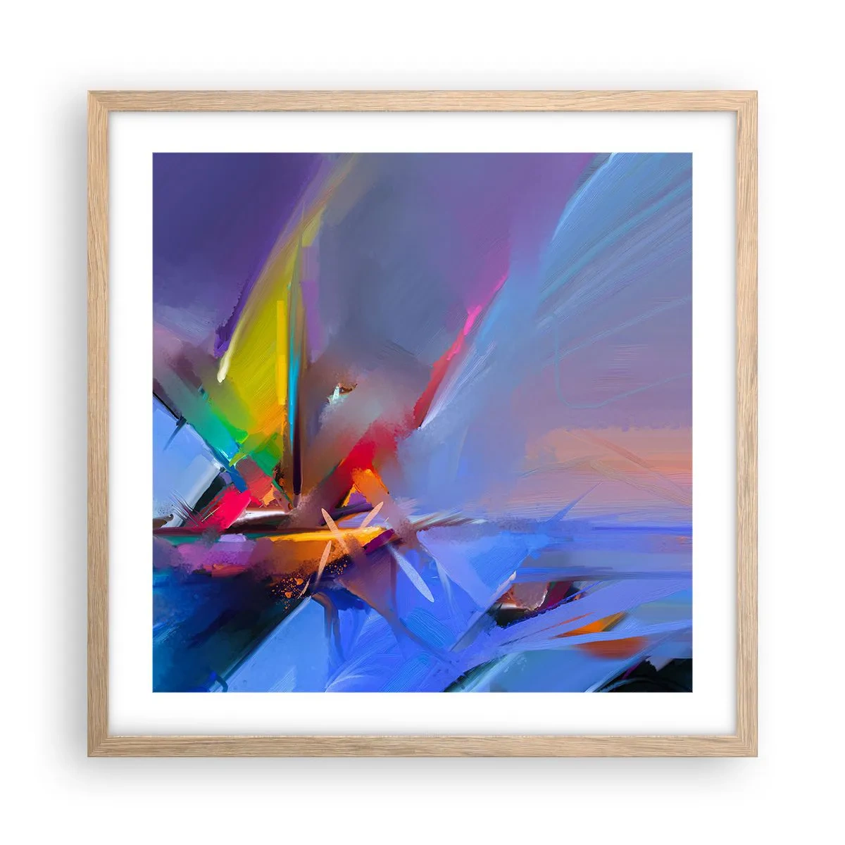 Plagát v ráme zo svetlého duba - Preletela ako vták - 50x50 cm
