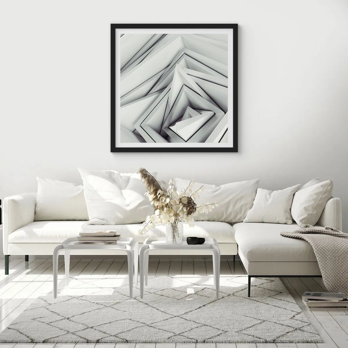 Plagát v čiernom ráme - Symfónia ostrých uhlov - 30x30 cm