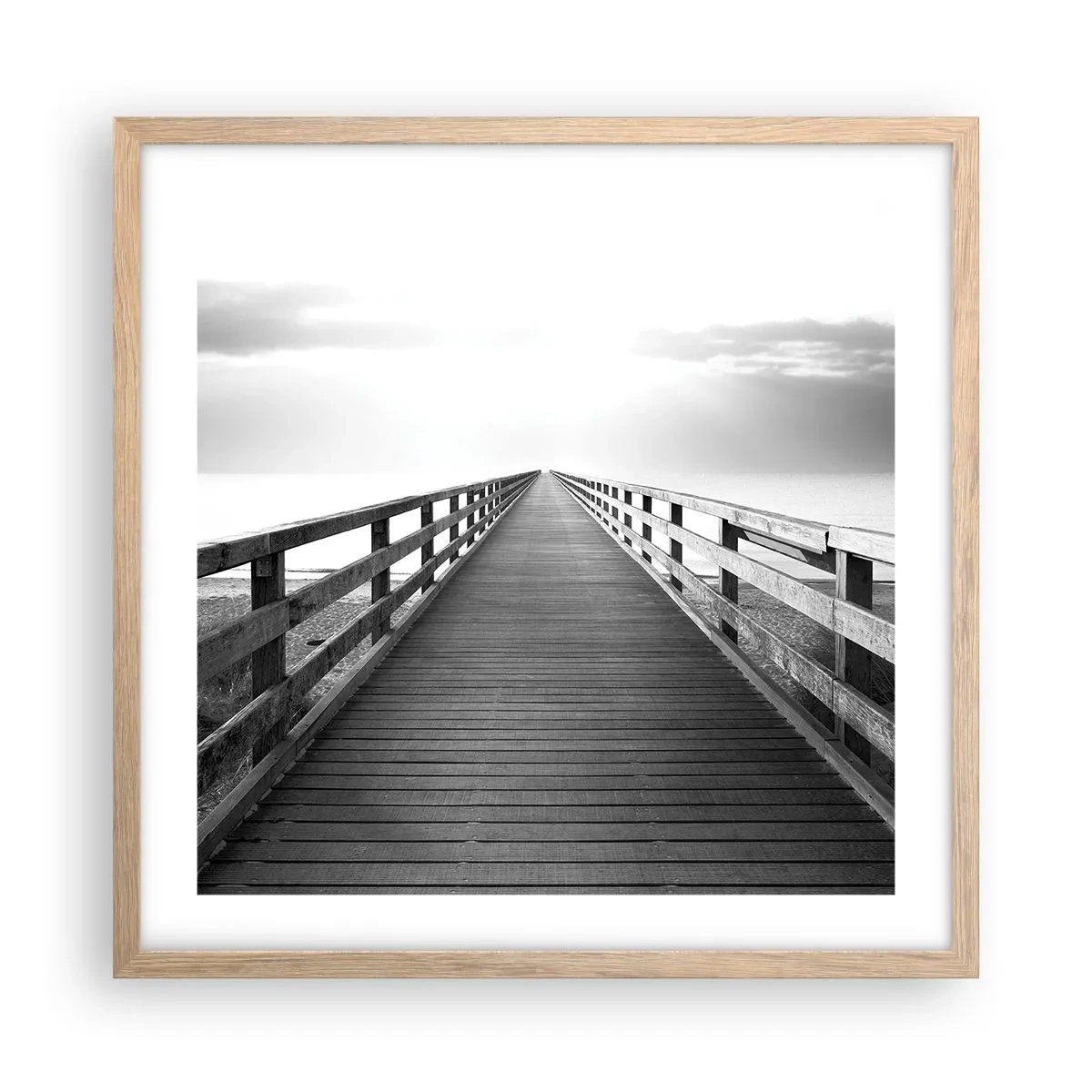 Plagát v ráme zo svetlého duba - Do diaľky… - 50x50 cm