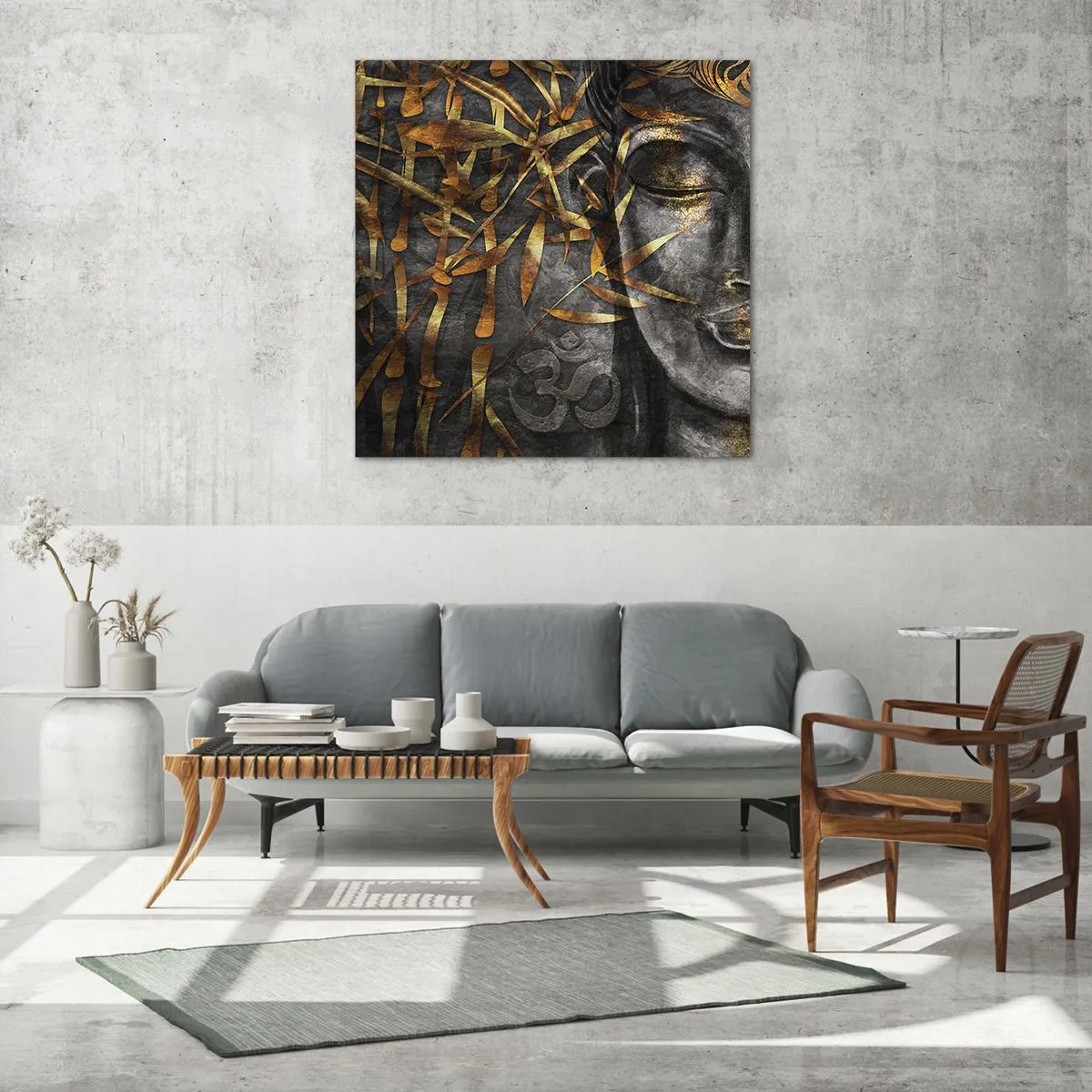 Obraz na skle - Pocíťte pokoj - 50x50 cm