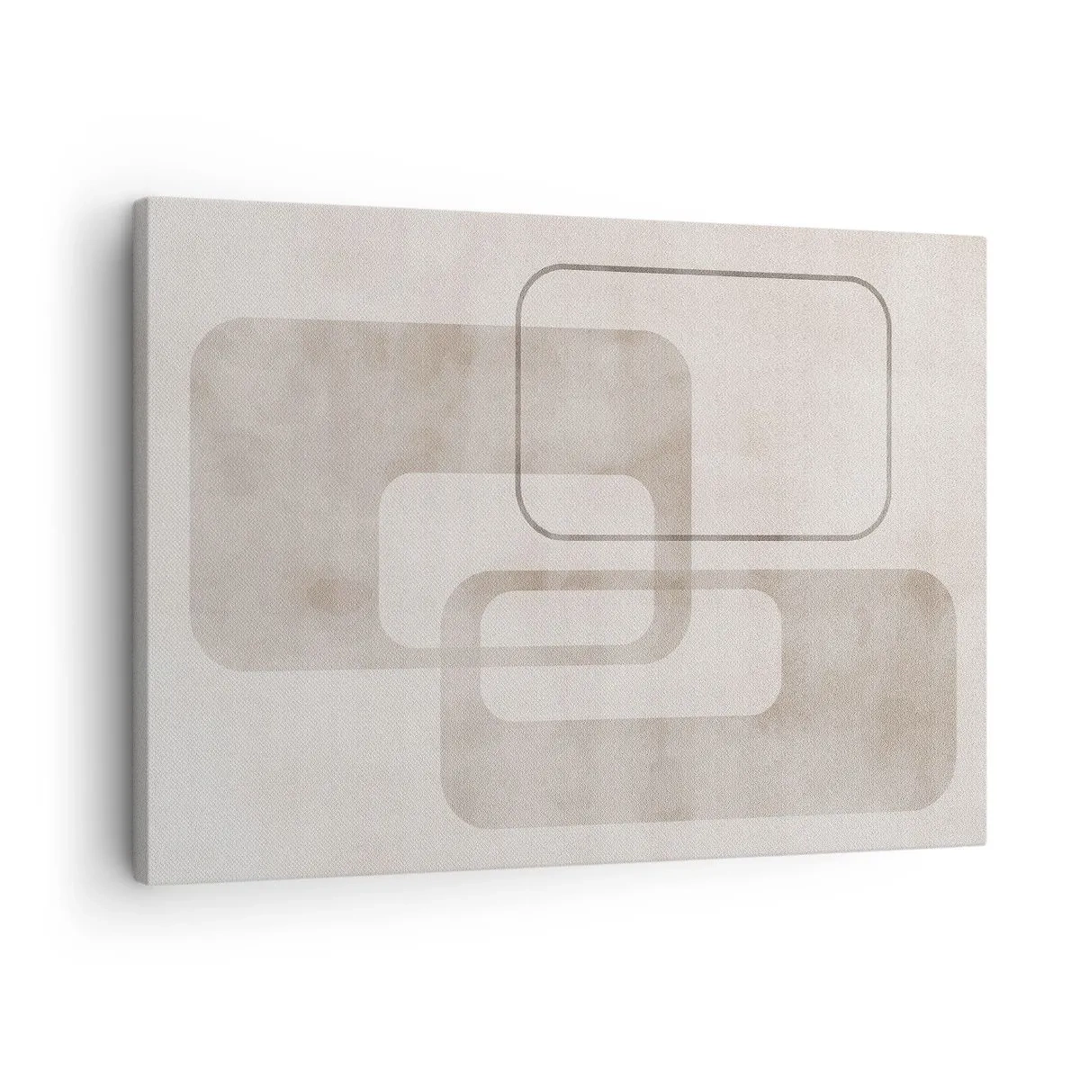 Obraz na plátne - Minimalistická kompozícia s obdĺžnikmi v béžových odtieňoch na jemnom pozadí. - 70x50cm - Geometrická fúga - Moderná nástenná dekorácia do obývacej izby a spálne ARTTOR